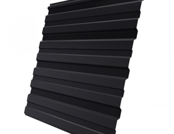 Профнастил стальной стеновой односторонний волна гладкий сигнальный черный С18 0,5х18х1150х1187 мм ТУ 1122-079-02494680-01 фото