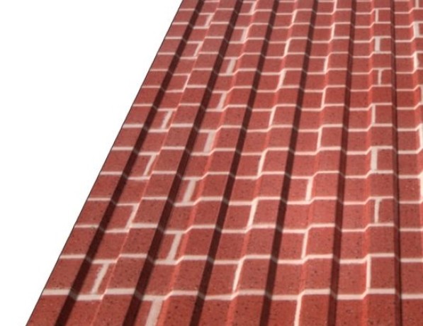 Профнастил стальной стеновой односторонний плоский гладкий кирпич С30 0,6х30х1000х1051 мм ГОСТ 24045-94 фото