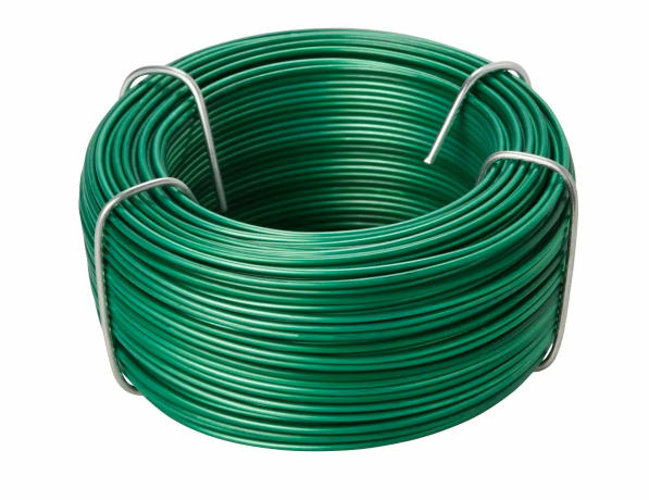 Проволока стальная упаковочная зеленая с ПВХ покрытием 1 мм фото